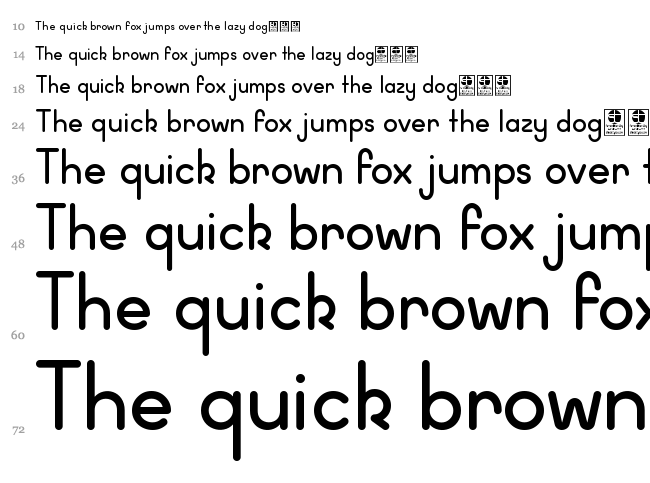 Wida Round font waterfall